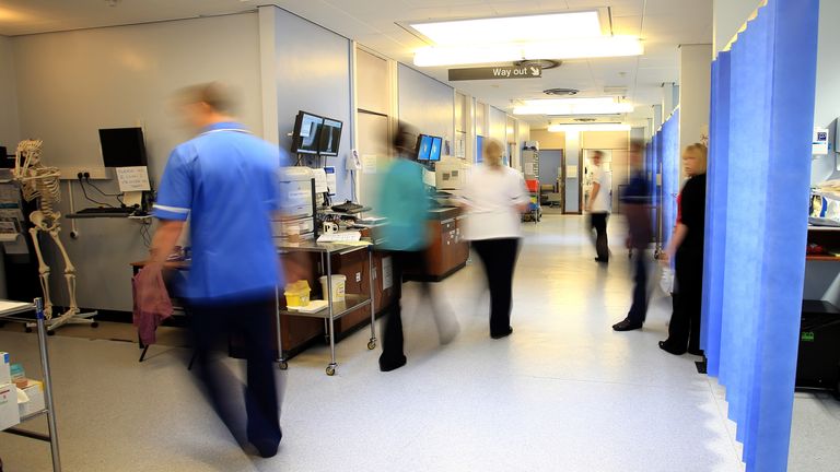 Staff in an NHS hospital ward.  File photo: PA