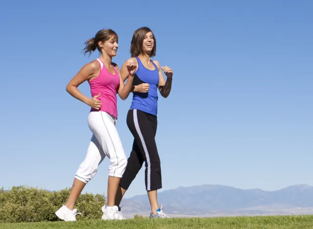 Walking and talking women for outdoor exercise