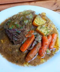 Slow Cooker Pot Roast is ready to be enjoyed! Serve it with mashed potatoes, roasted vegetables, or a side salad for a complete, satisfying meal. This classic dish is sure to bring warmth and comfort to your table every time.